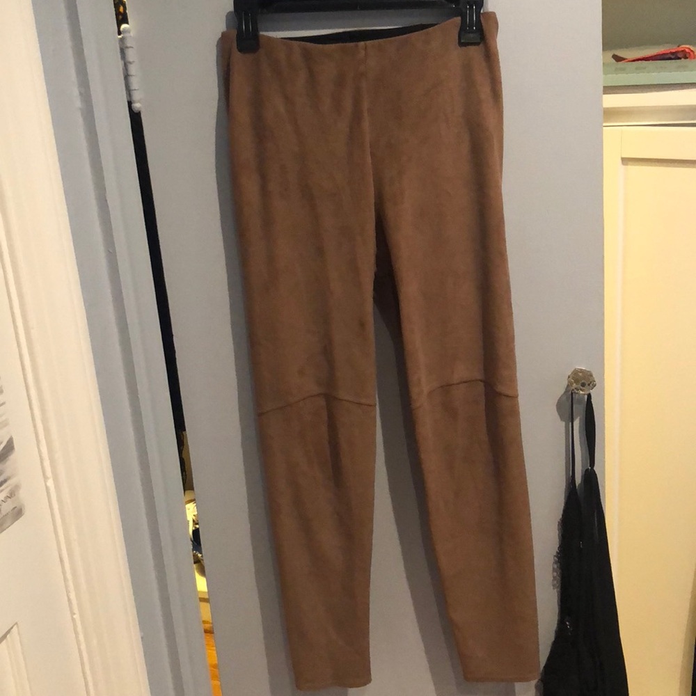 Latte Suede High-waisted Leggings